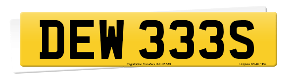 Registration number DEW 333S